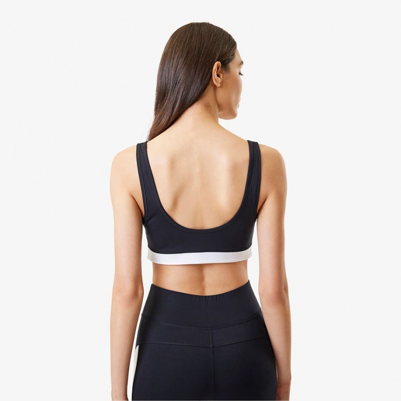 Women's Lacoste Lacoste x Bandier All Motion Colorblock Sports Bra Black | IKN187405