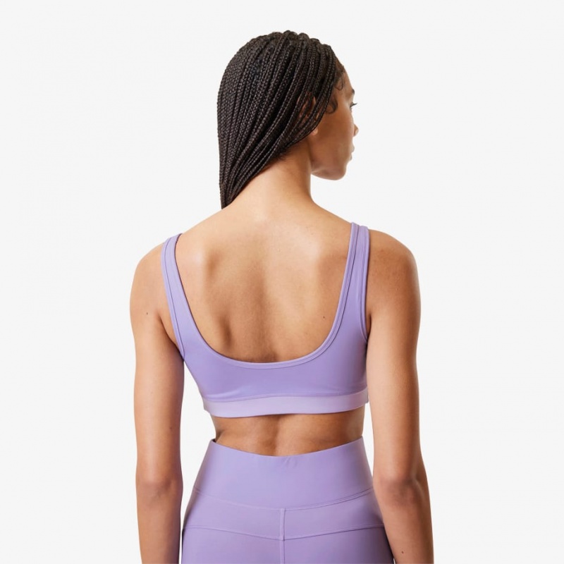 Women's Lacoste Lacoste x Bandier All Motion Colorblock Sports Bra Purple | VLS310728