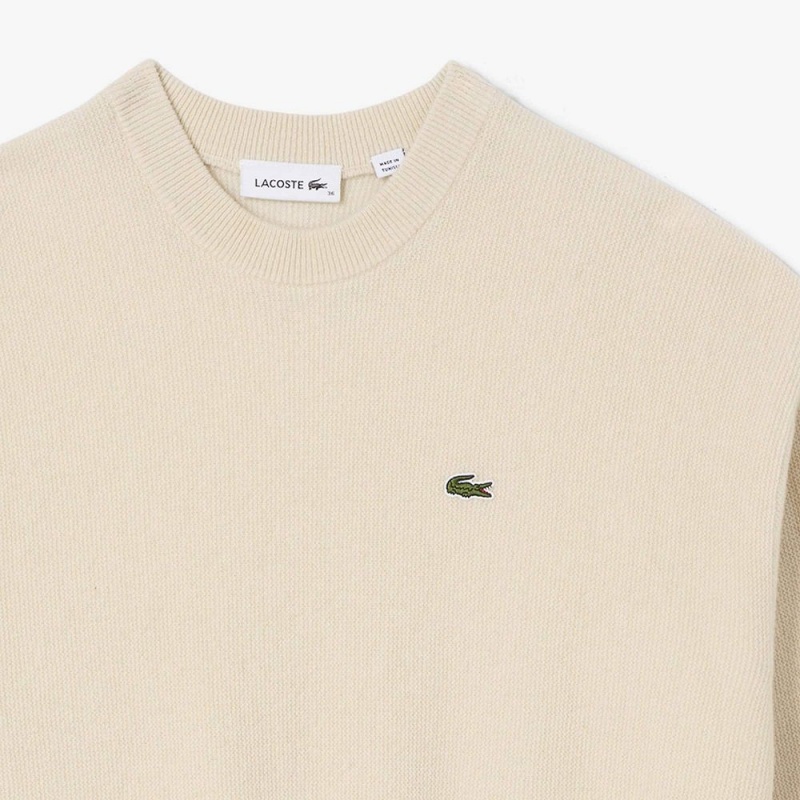 Women's Lacoste Lacoste x Bandier Cashmere Sweater White | HSV437056