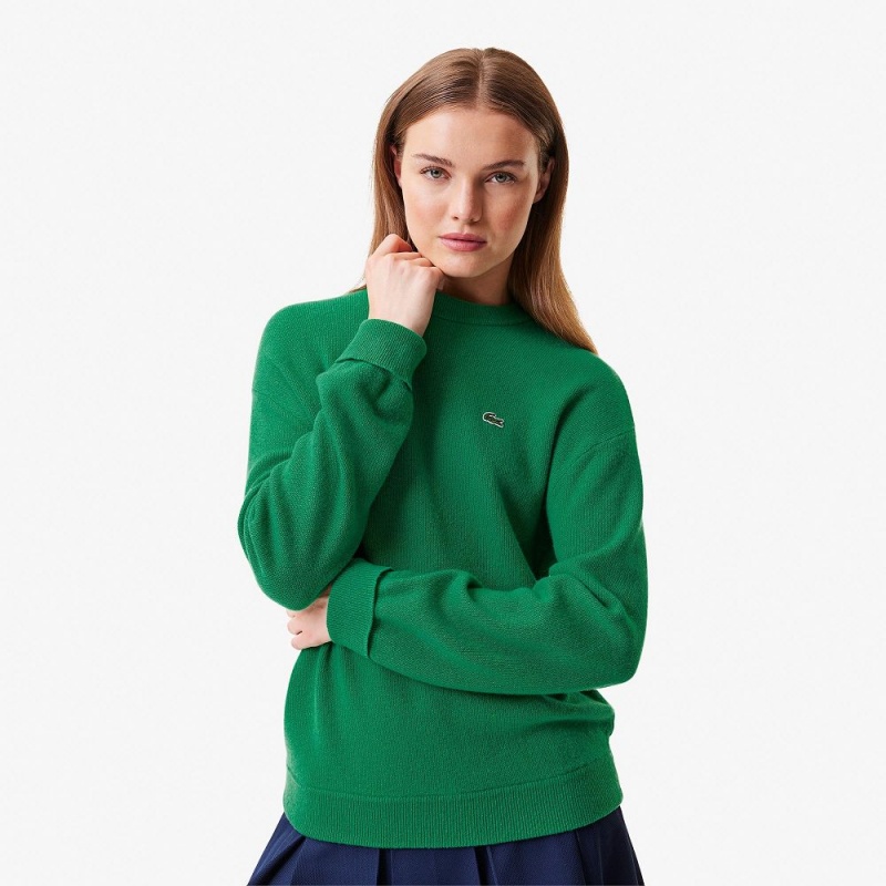 Women's Lacoste Lacoste x Bandier Cashmere Sweater Rocket Green | ZRB206174