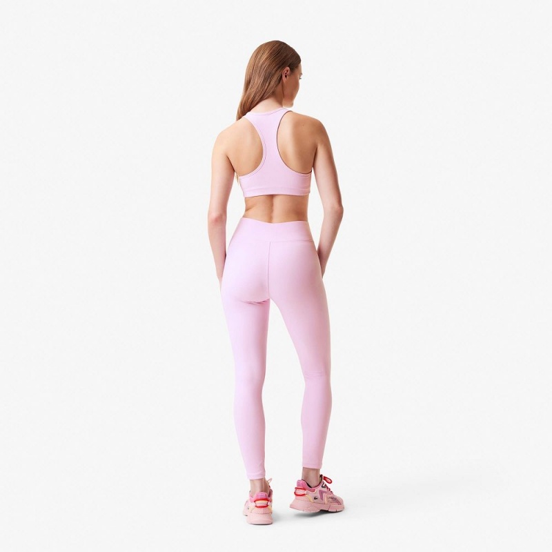 Women's Lacoste Lacoste x Bandier High-Waisted Leggings Pink | GCT301629