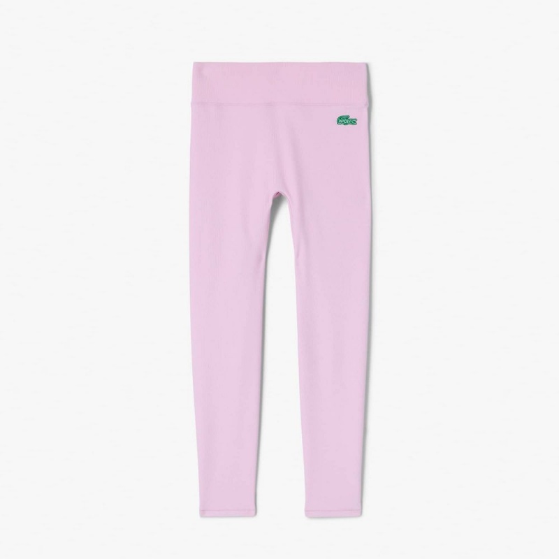 Women's Lacoste Lacoste x Bandier High-Waisted Leggings Pink | GCT301629