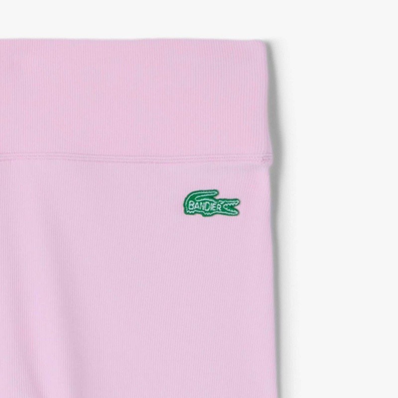 Women's Lacoste Lacoste x Bandier High-Waisted Leggings Pink | GCT301629