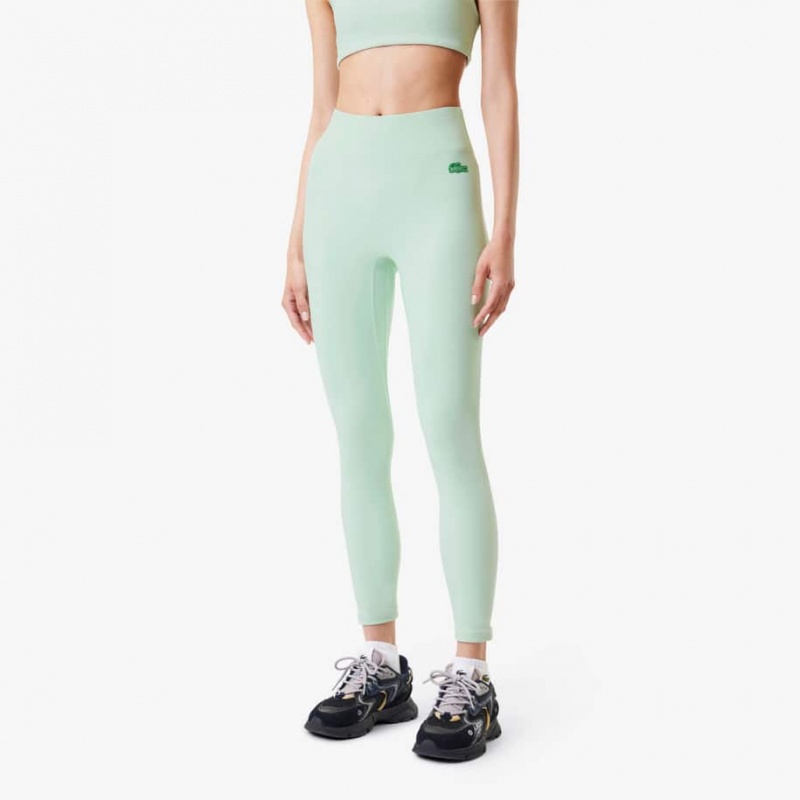 Women's Lacoste Lacoste x Bandier High-Waisted Leggings Green | BEY610982