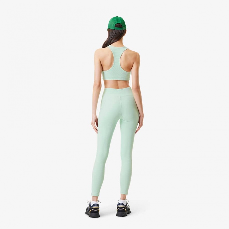 Women's Lacoste Lacoste x Bandier High-Waisted Leggings Green | BEY610982