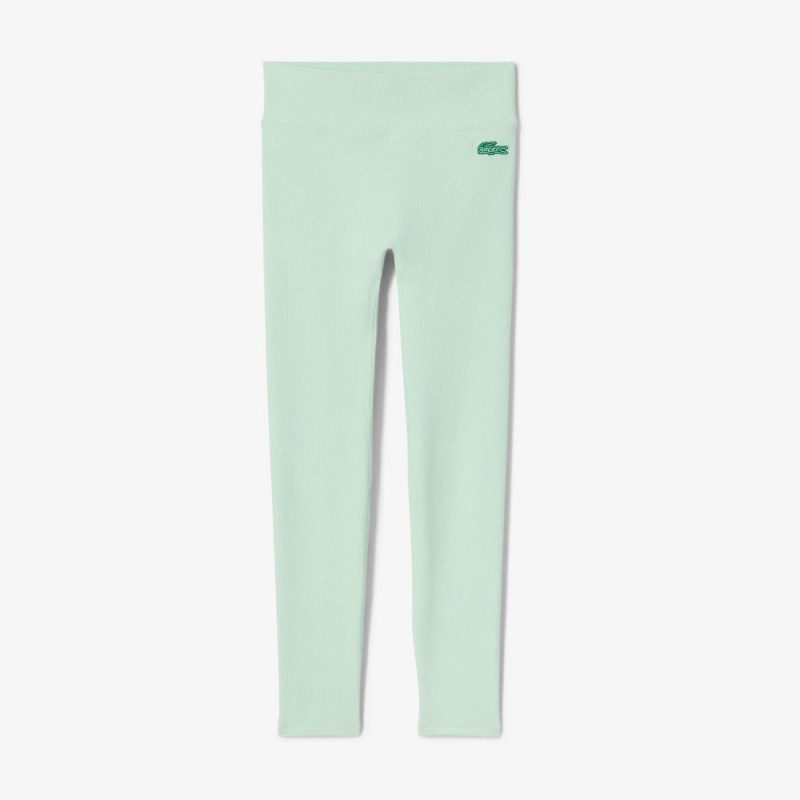 Women's Lacoste Lacoste x Bandier High-Waisted Leggings Green | BEY610982