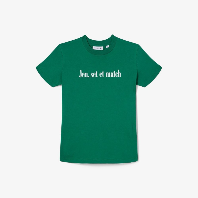 Women's Lacoste Lacoste x Bandier Jersey T-Shirt Green White | OHS406981