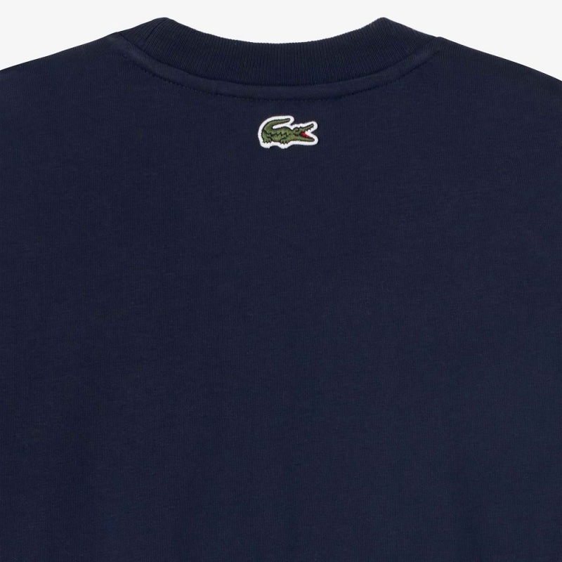 Women's Lacoste Lacoste x Bandier Jersey T-Shirt Navy Blue White | TOV410827