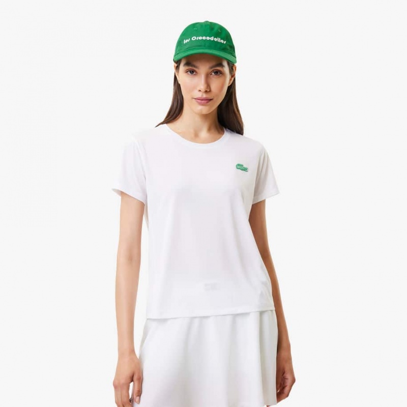 Women's Lacoste Lacoste x Bandier Pro Featherweight T-Shirt White | LOD689475