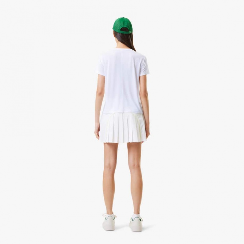 Women's Lacoste Lacoste x Bandier Pro Featherweight T-Shirt White | LOD689475