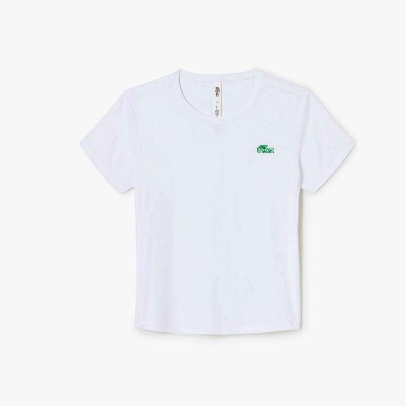 Women's Lacoste Lacoste x Bandier Pro Featherweight T-Shirt White | LOD689475