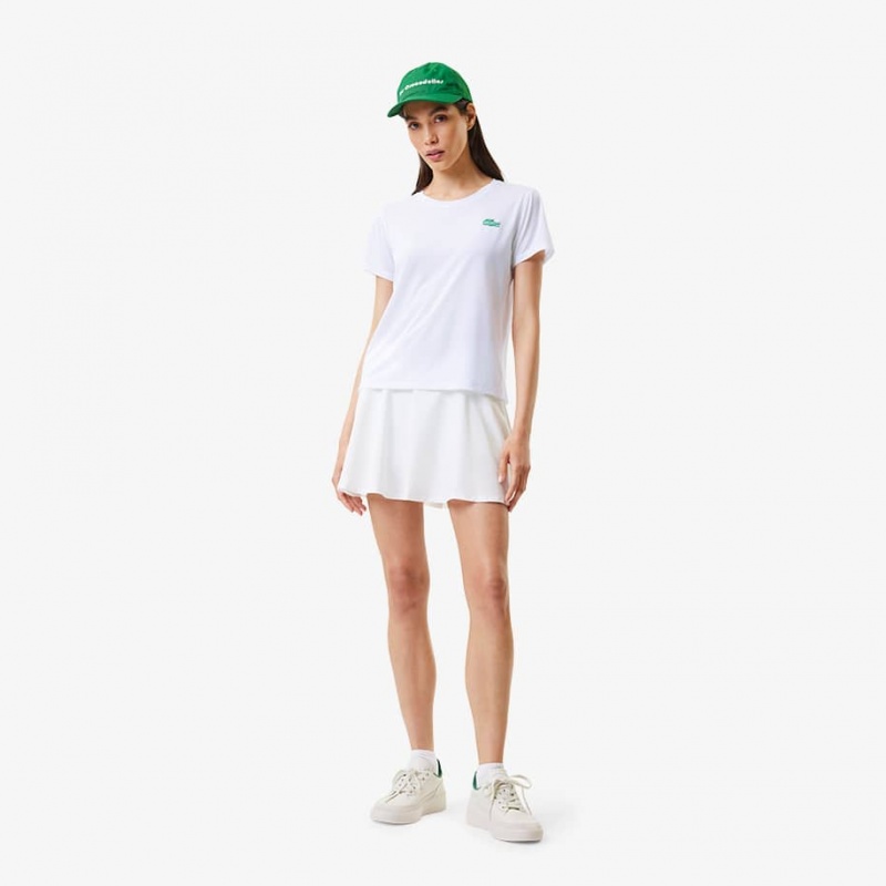 Women's Lacoste Lacoste x Bandier Pro Featherweight T-Shirt White | LOD689475