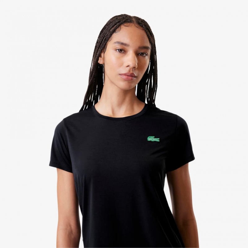 Women's Lacoste Lacoste x Bandier Pro Featherweight T-Shirt Black | AMG092541