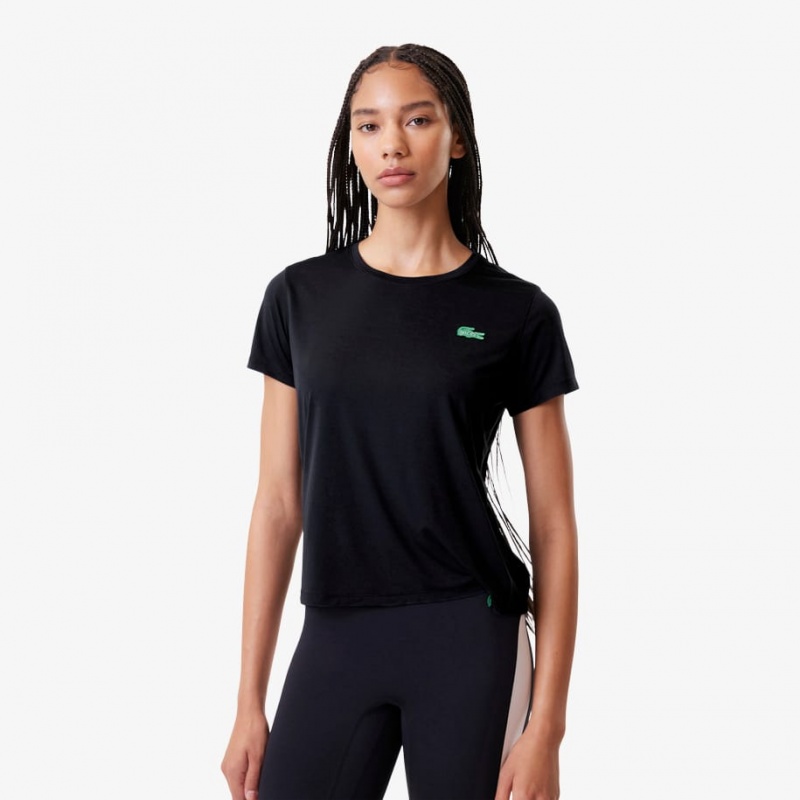 Women's Lacoste Lacoste x Bandier Pro Featherweight T-Shirt Black | AMG092541