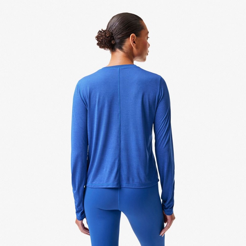 Women's Lacoste Lacoste x Bandier Pro Featherweight Long Sleeve T-Shirt Blue | YIL736142