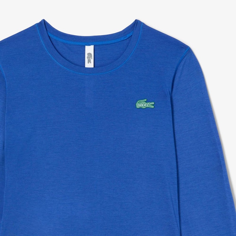 Women's Lacoste Lacoste x Bandier Pro Featherweight Long Sleeve T-Shirt Blue | YIL736142