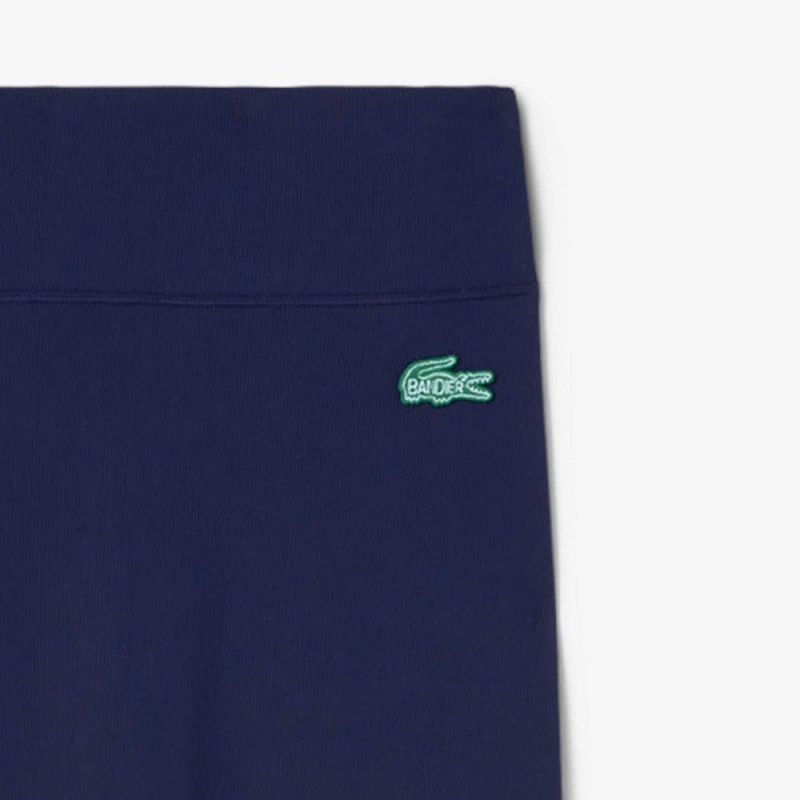 Women's Lacoste Lacoste x Bandier Ribbed Flare Pants Navy Blue | CKB091736