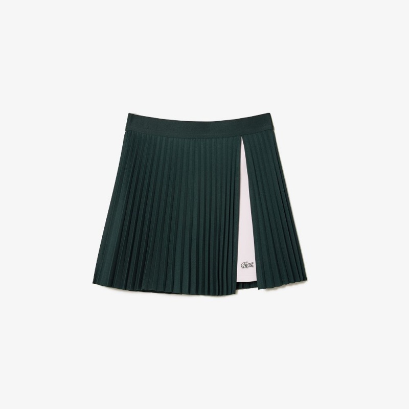 Women's Lacoste Lacoste x EleVen by Venus Pleated Tennis Skirt Dark Green Light Pink | PNC713659