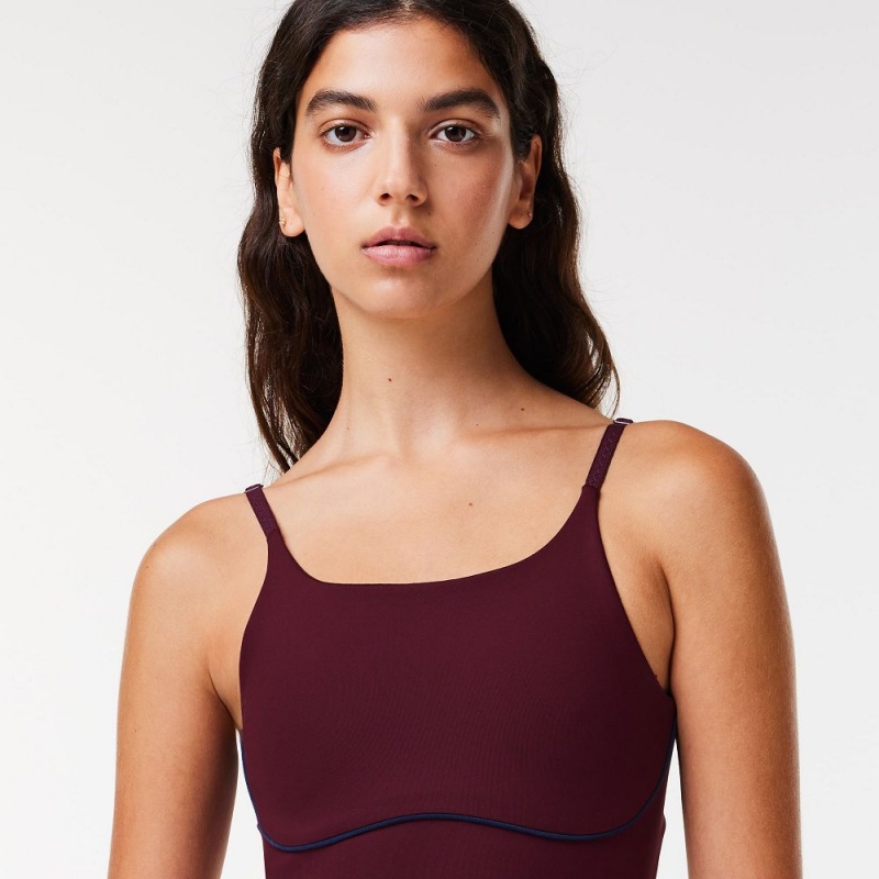 Women's Lacoste Lacoste x EleVen by Venus Embroidered Back Dress Bordeaux Navy Blue | RYK705163