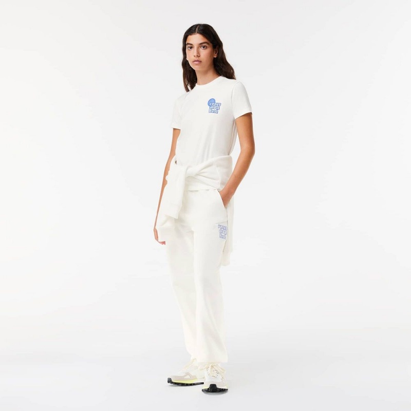 Women's Lacoste Lacoste x EleVen by Venus Cotton T-Shirt White | RXD641873