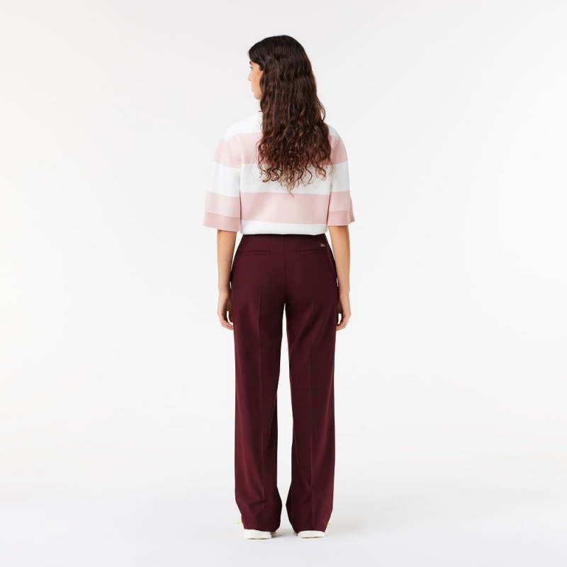 Women's Lacoste Lacoste x EleVen by Venus Stretch Wool Pants Bordeaux | OBD476905