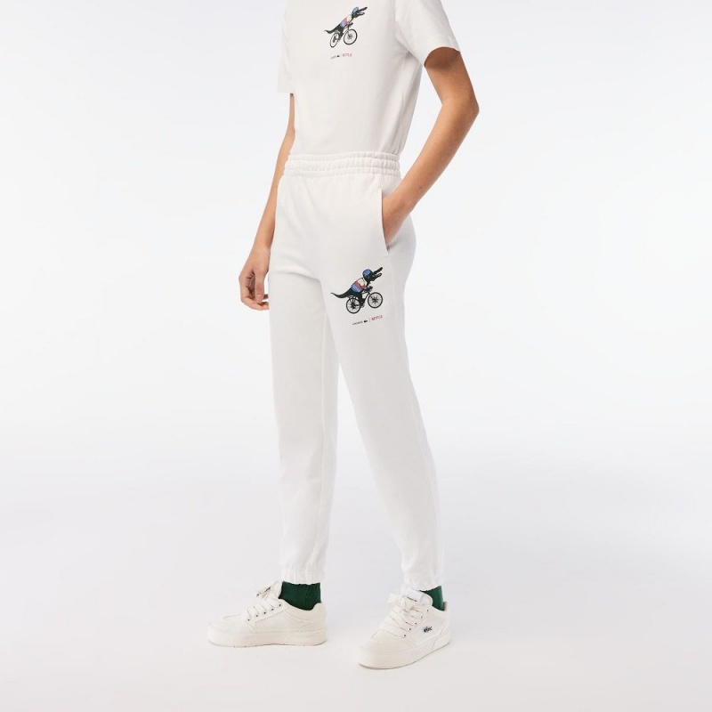 Women's Lacoste Lacoste x Netflix Super Soft Sweatpants White | UVQ035826