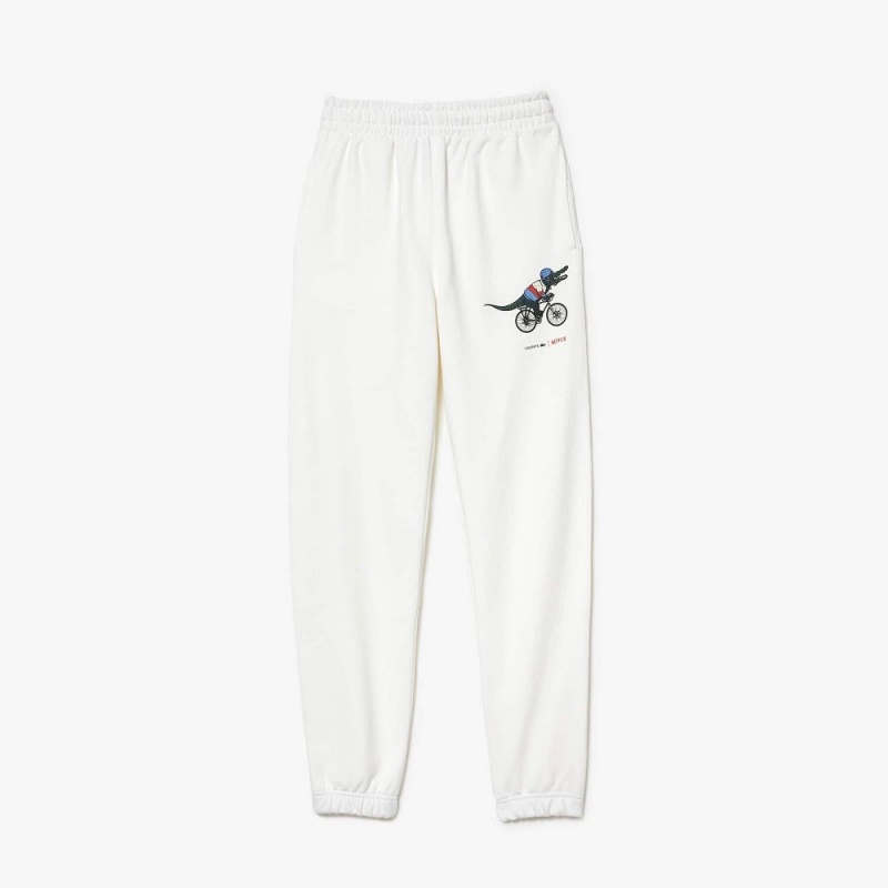 Women's Lacoste Lacoste x Netflix Super Soft Sweatpants White | UVQ035826