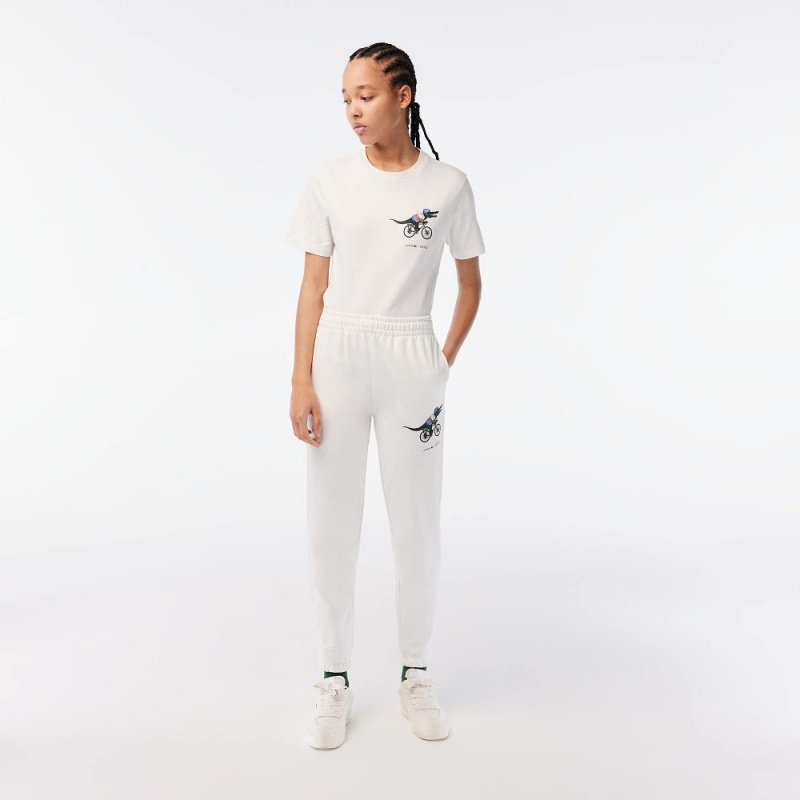 Women\'s Lacoste Lacoste x Netflix Super Soft Sweatpants White | UVQ035826