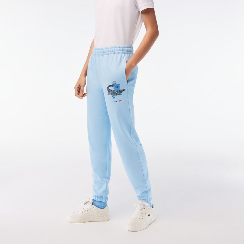 Women's Lacoste Lacoste x Netflix Super Soft Sweatpants Pastel blue | KRY217604