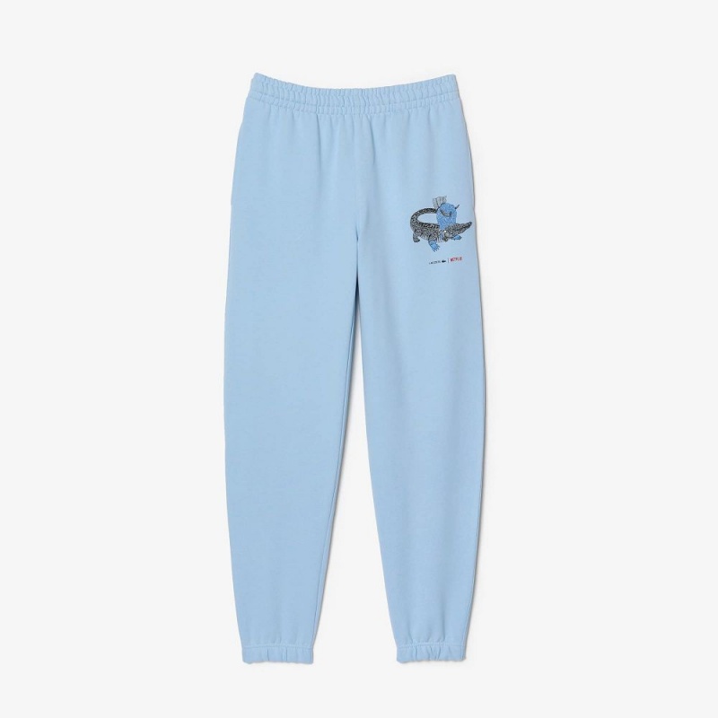 Women's Lacoste Lacoste x Netflix Super Soft Sweatpants Pastel blue | KRY217604