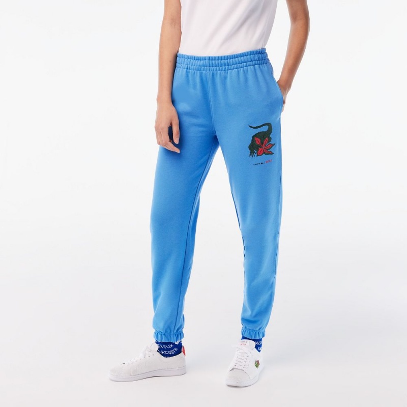 Women's Lacoste Lacoste x Netflix Super Soft Sweatpants Ethereal blue | EWX639801