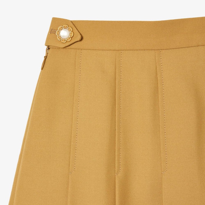 Women's Lacoste Lacoste x le FLEUR Pleated Midi Skirt Yellow | UOJ706429