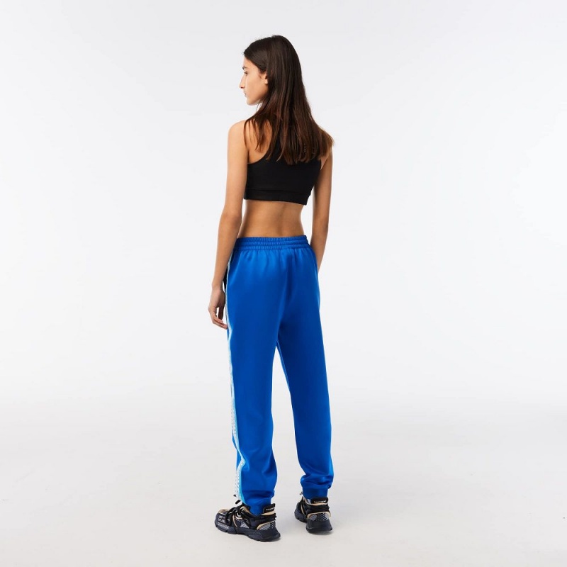 Women's Lacoste Logo Stripe Joggers Kingdom Blue | YNJ385604