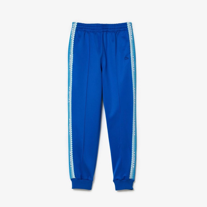 Women's Lacoste Logo Stripe Joggers Kingdom Blue | YNJ385604