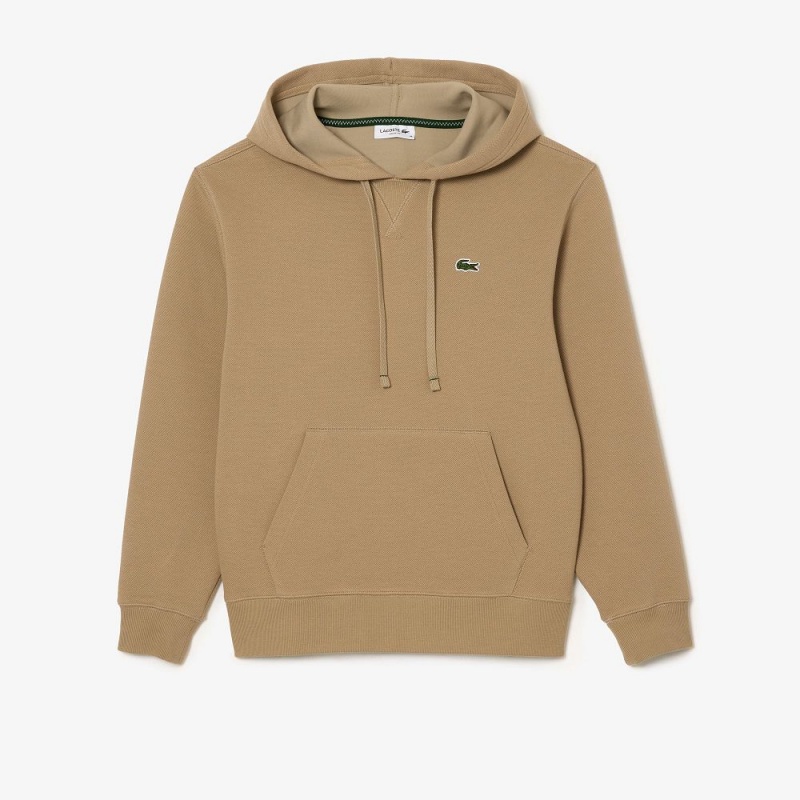 Women's Lacoste Loose Fit Cotton Blend Hoodie Beige | BIA752841