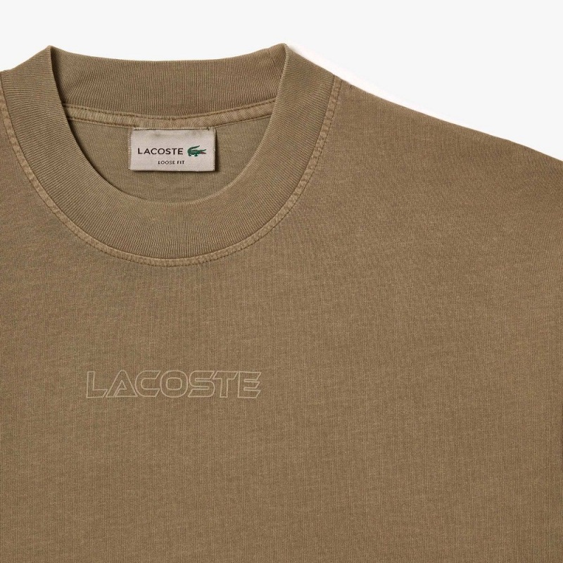 Women's Lacoste Loose Fit Cotton Jersey T-Shirt Khaki Green | PZI307586