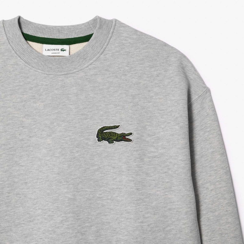 Women's Lacoste Loose Fit Crocodile Badge Sweatshirt Grey Chine | JCY180369