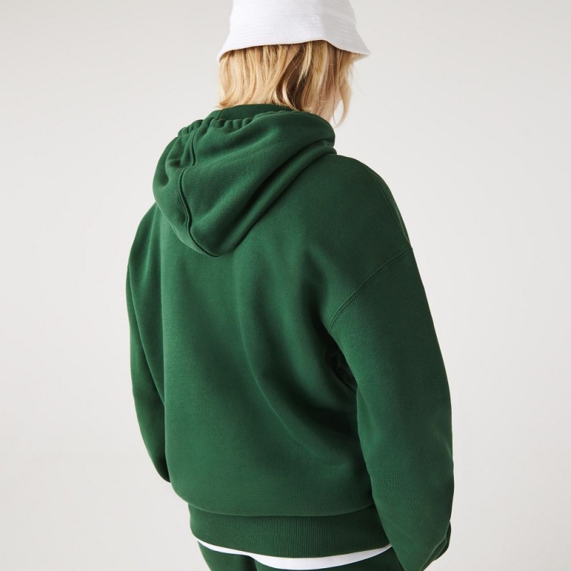 Women's Lacoste Loose Fit Hoodie Pine green | MIR531276