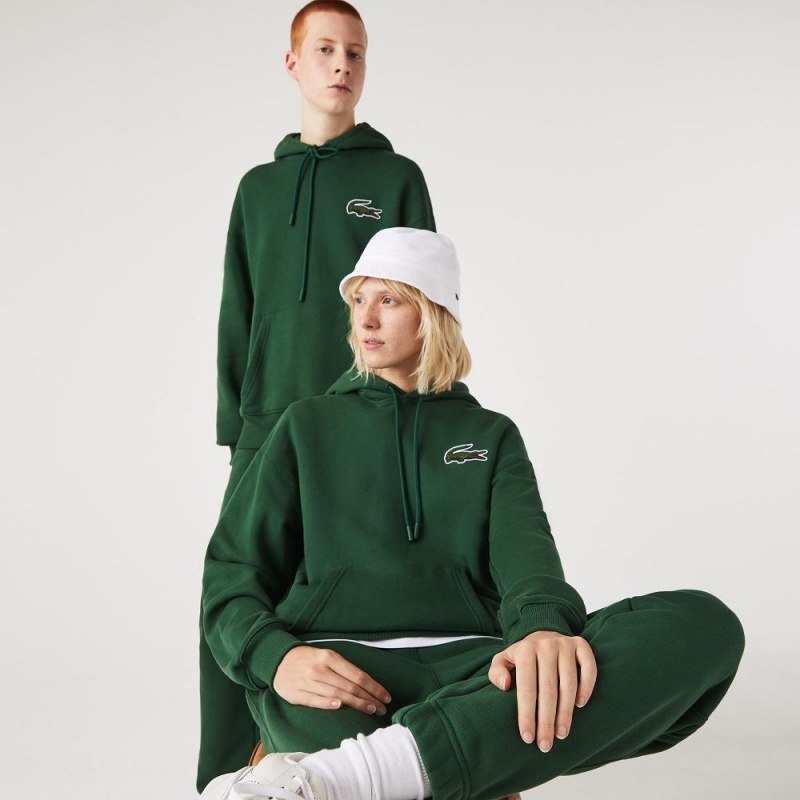 Women's Lacoste Loose Fit Hoodie Pine green | MIR531276