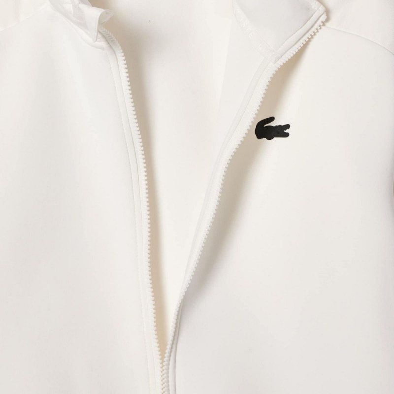 Women's Lacoste Loose Fit Zip-Up Sweatshirt White | BAN504196