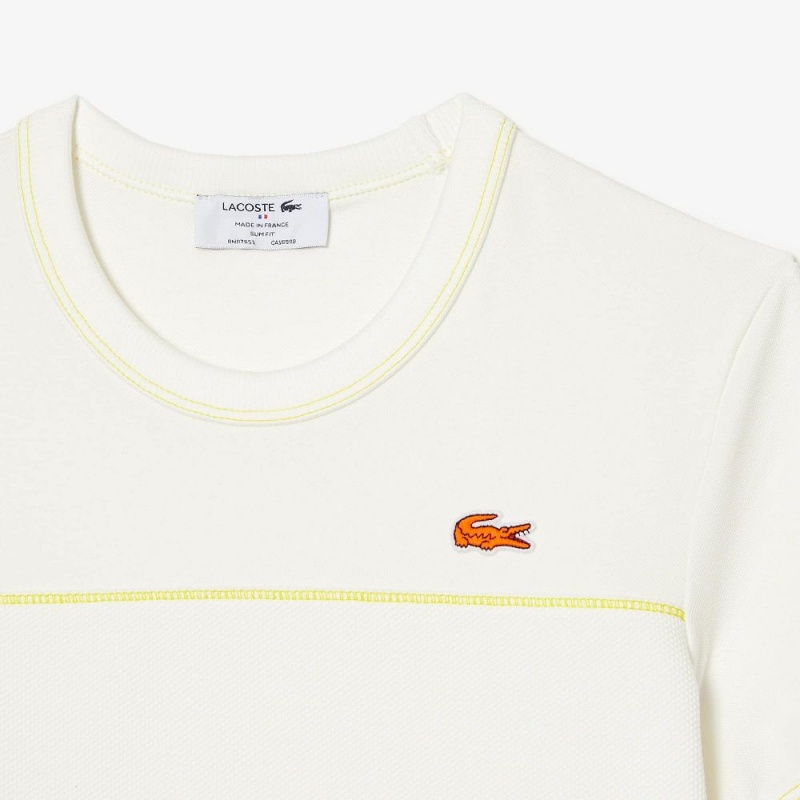 Women's Lacoste Made In France Organic Cotton Piqué T-Shirt White | FGT542830