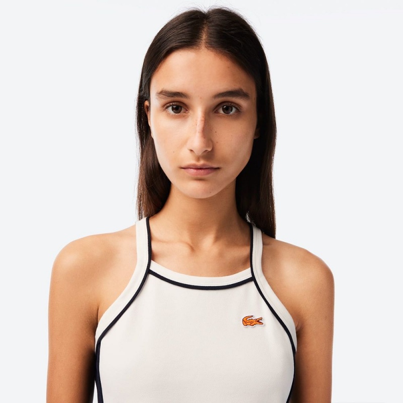 Women's Lacoste Made In France Organic Cotton Tennis Dress White | AIC270914