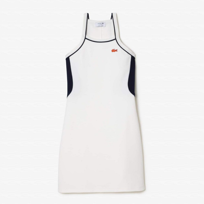 Women's Lacoste Made In France Organic Cotton Tennis Dress White | AIC270914