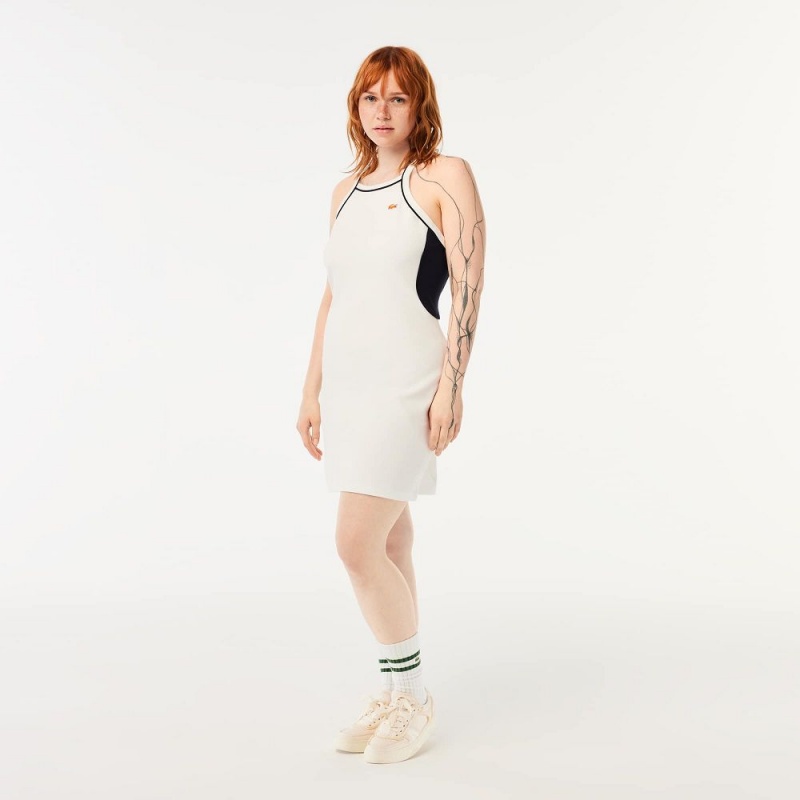 Women's Lacoste Made In France Organic Cotton Tennis Dress White | AIC270914