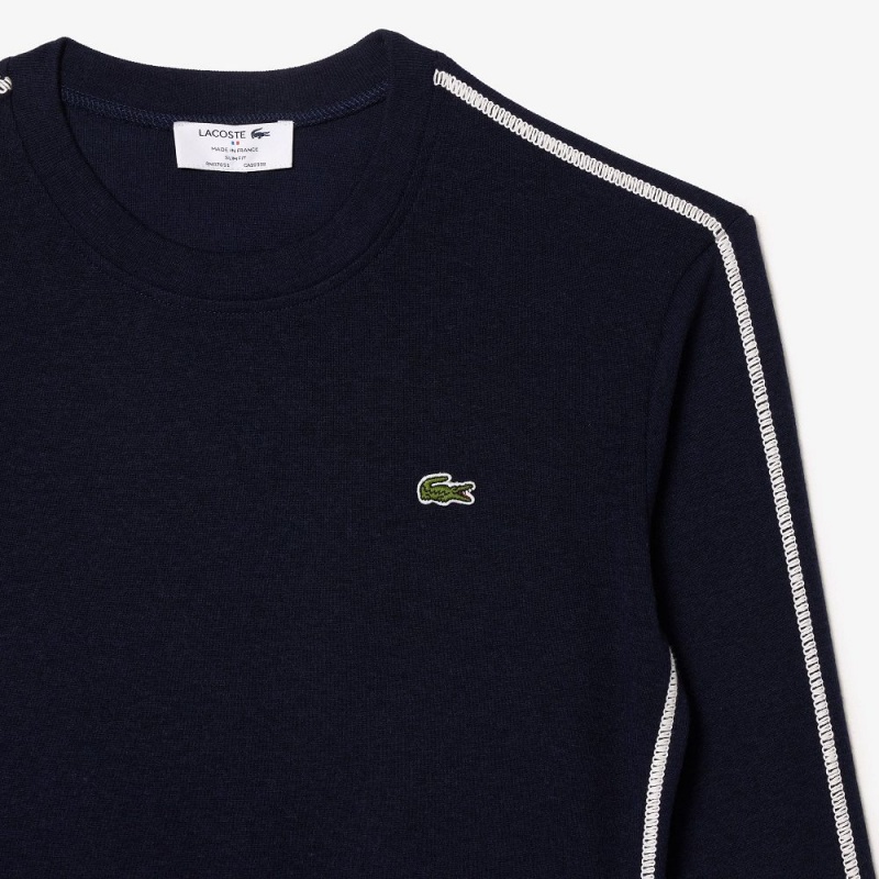 Women's Lacoste Made in France Long Sleeve T-Shirt Navy Blue | PYH923816