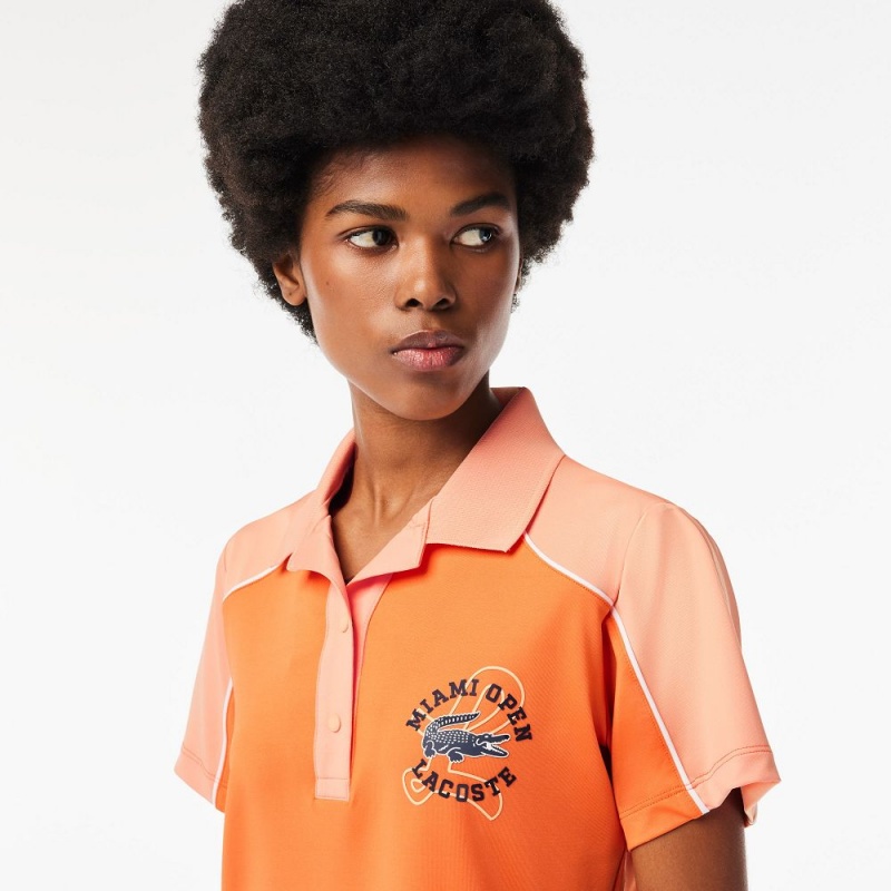 Women's Lacoste Miami Open Edition Ballgirl Tennis Polo Shirts Orange Light Orange | ZSK051732