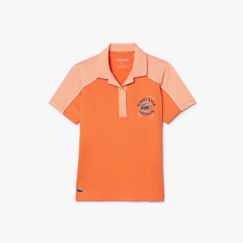 Women's Lacoste Miami Open Edition Ballgirl Tennis Polo Shirts Orange Light Orange | ZSK051732