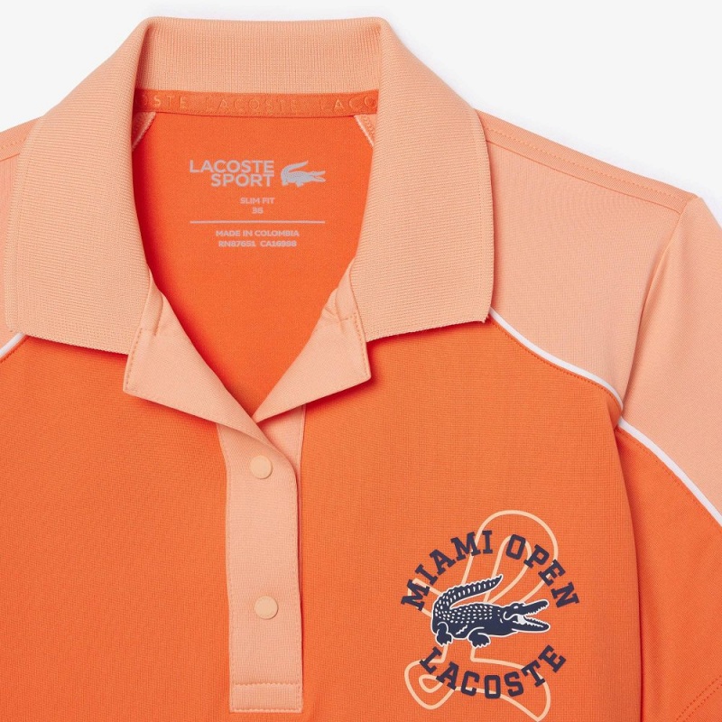 Women's Lacoste Miami Open Edition Ballgirl Tennis Polo Shirts Orange Light Orange | ZSK051732