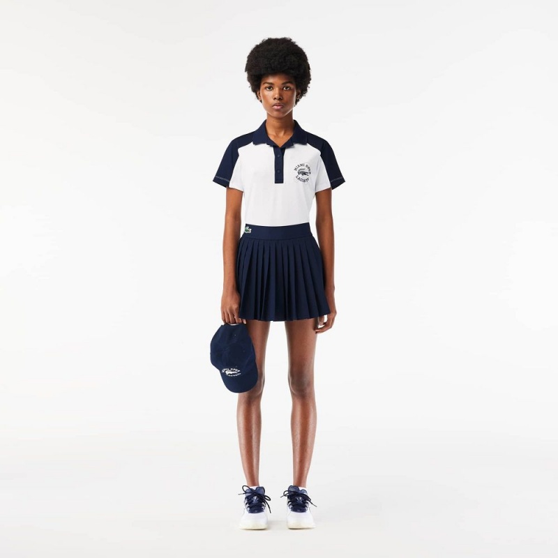 Women's Lacoste Miami Open Edition Ballgirl Tennis Skirt Navy Blue | LEW590463