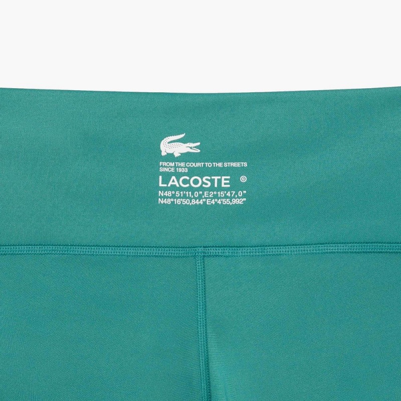 Women's Lacoste Mini Pocket Printed Sport Leggings Blue | GTO039657